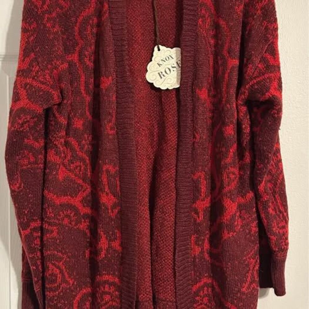 NEW Knox Rose Paisley Cardigan Sweater Size Large